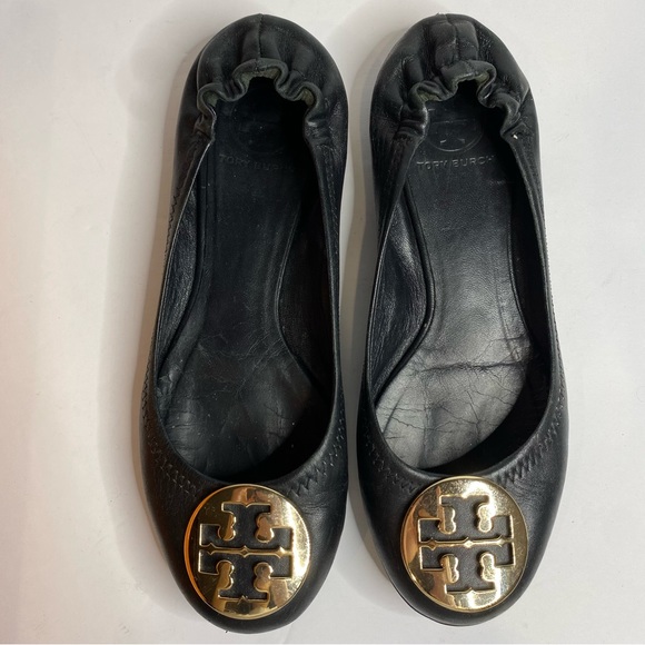 Tory Burch Black leather Reva flats 7.5 - Picture 5 of 9